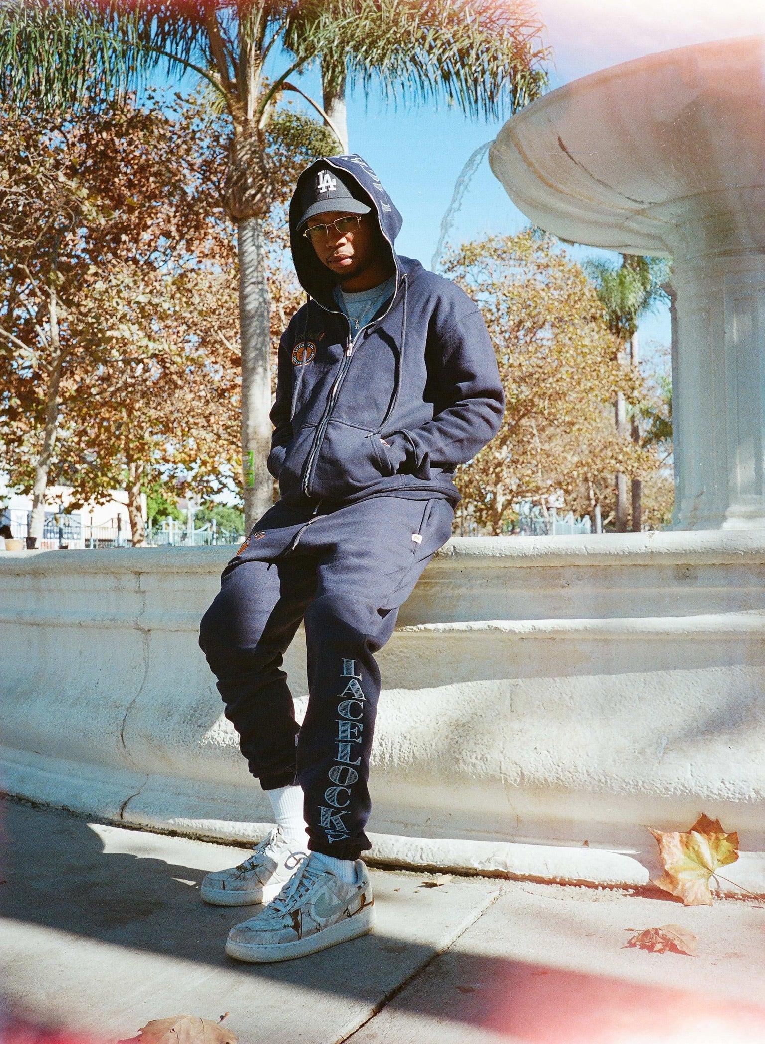 Lacelocks "Reflective" Sweatpants (Navy and Grey) - Lacelocks404